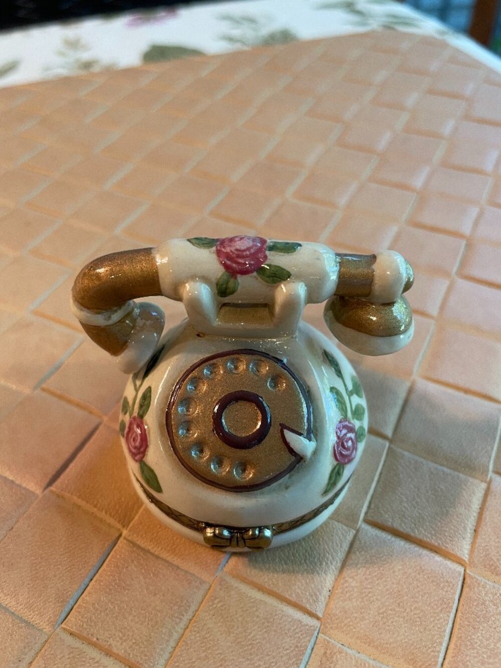 Old Fashioned Colorful Rotary Dial Telephone Trinket Box